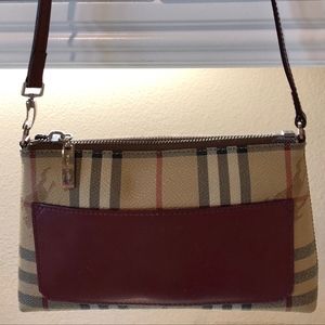 Burberry London Leather-Trimmed Pochette